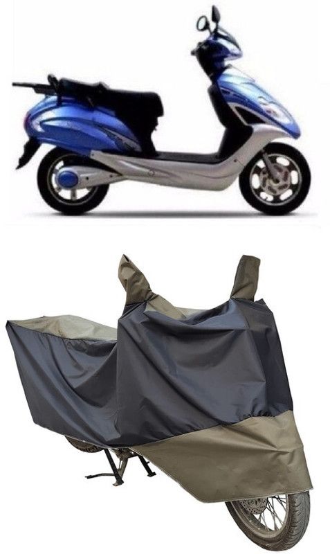 SHIVRAT Waterproof Two Wheeler Cover for Lohia  (Fame, Black, Green)