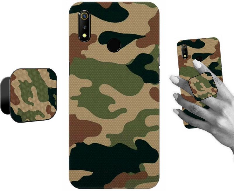 COBIERTAS Back Cover for Realme 3  (Multicolor, Cases with Holder, Pack of: 1)