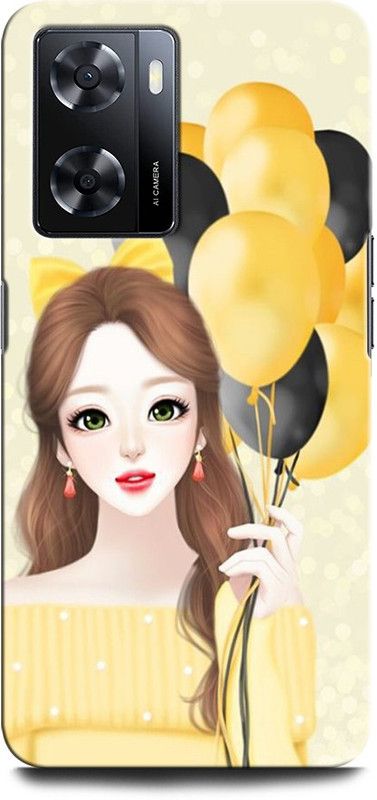 GRAFIQE Back Cover for OPPO A57 New GIRL, WOMEN ARTWORK, ANIME, PRETTY, BEUTY, BALLOON, EYES  (Multicolor, Shock Proof, Pack of: 1)