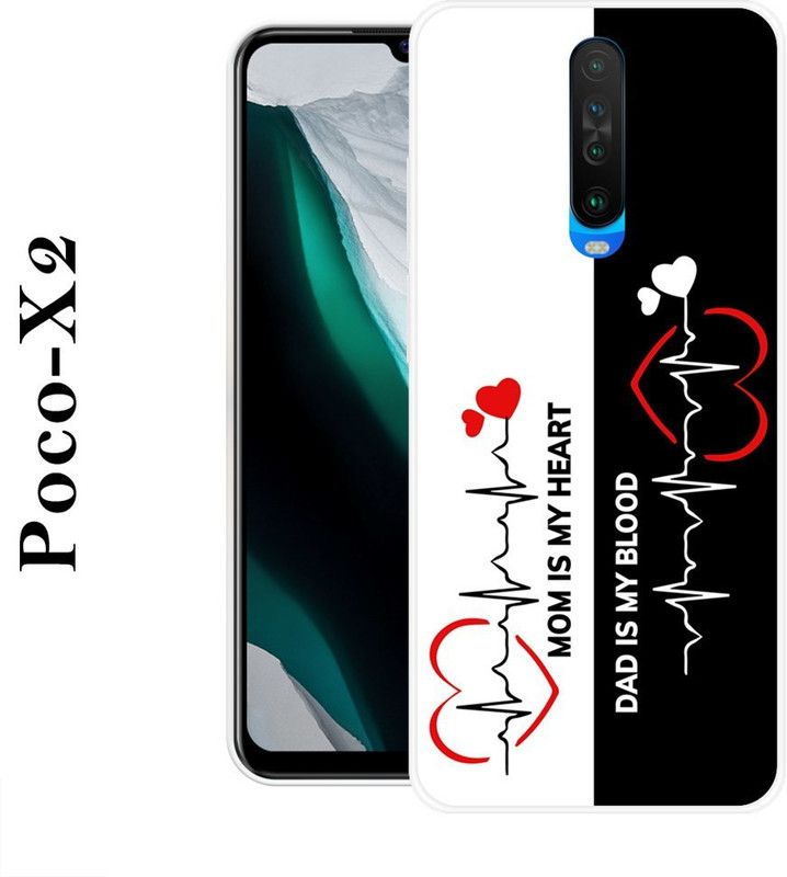 Sswastik Back Cover for Poco X2  (Black, White, Grip Case, Silicon)
