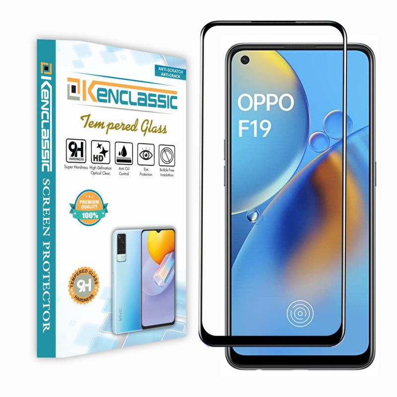 KENCLASSIC Edge To Edge Tempered Glass for Oppo F19, Oppo A74  (Pack of -2)