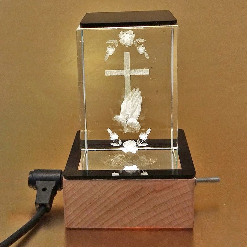 GONDGET Cross IDOL Crystal With Lighting For Car Dashboard and Table Decorative Showpiece - 8.5 cm  (Crystal, White)