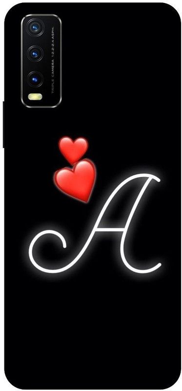 3D U PRINT Back Cover for VIVO Y20A,V2052 A letter,A name A word  (Black, Waterproof, Pack of: 1)