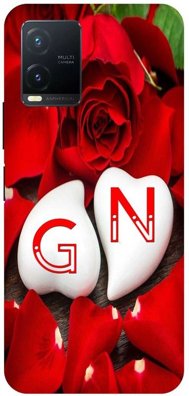 JUGGA Back Cover for vivo T1X, V2143, G LOVES N NAME,G NAME, N LETTER, ALPHABET,G LOVE N NAME  (Red, Hard Case, Pack of: 1)