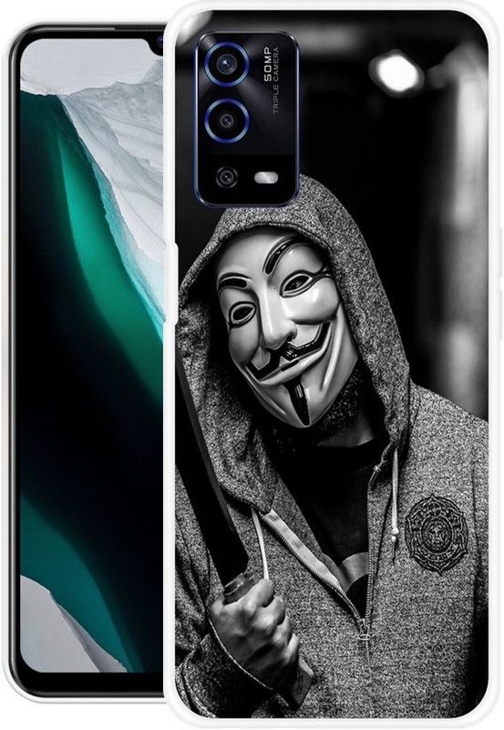 Khadoliya Back Cover for OPPO A55 5G  (Black, Grey, Grip Case, Silicon, Pack of: 1)