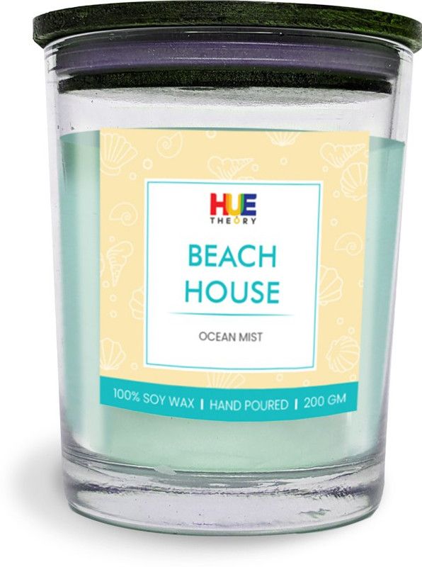 Hue Theory Beach House 100% Soy Wax Wooden Wick Candle - 200 Grams  (200 g)