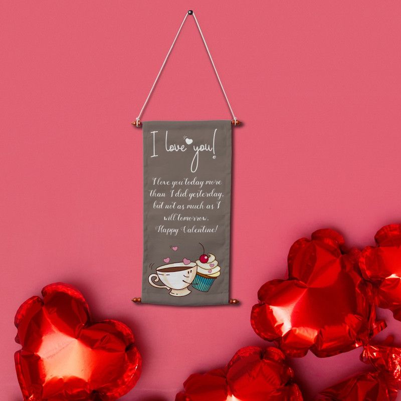 Crazy Corner Valentine's Day Printed Scroll| Gifts for GF/BF/Wife/Husband (16x7.5 Inches)  (Black)