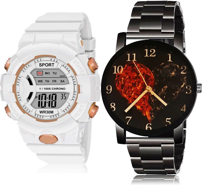 Analog-Digital Watch - For Boys Modern Unique 2 Watch Combo For Boys And Men - DG37-BCPL5