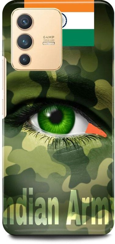 FIKORA Back Cover for Vivo V23 Pro 5G, V2132, INDIAN, ARMY, SOLDIER, COMOFLAG  (Khaki, Hard Case)