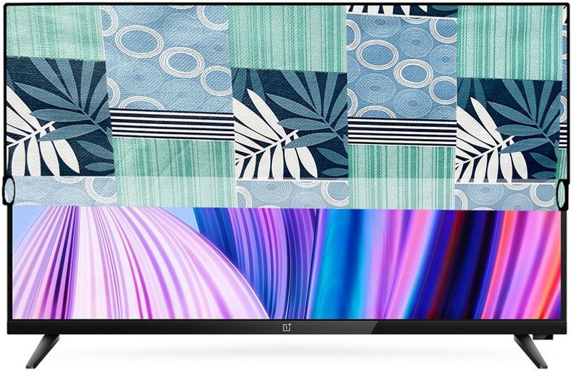 KVAR LED TV Cover  (Width: 121 cm, Blue, White)