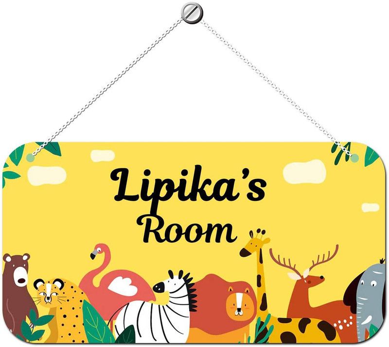 ARTBUG Wooden Lipika Door Sign Kids Room Name Plate  (Multicolor)