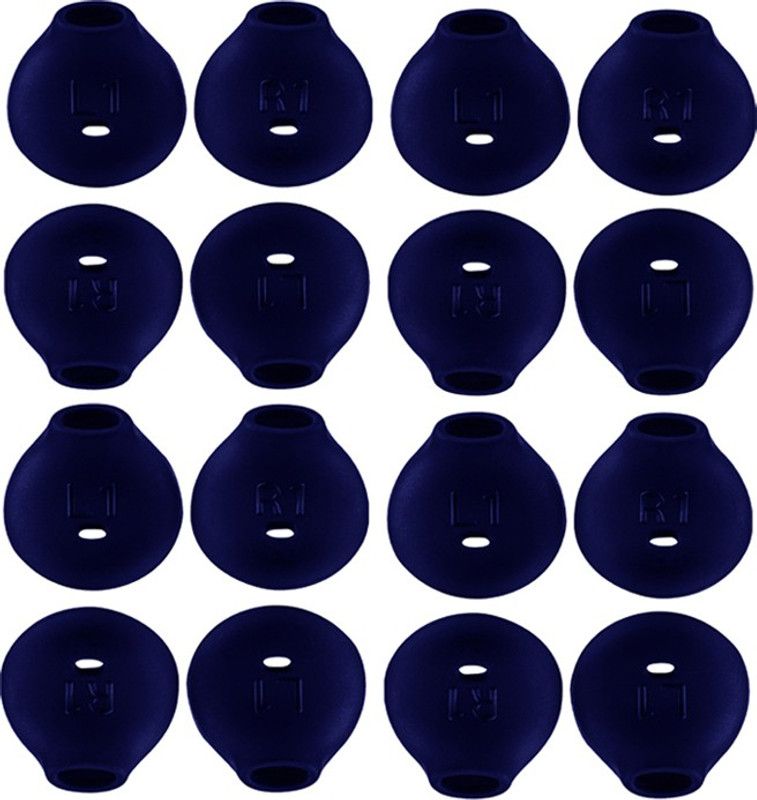qweezer soft silcione earbuds replacemnet earbuds cover In The Ear Headphone Cushion  (Pack of 16, Blue)