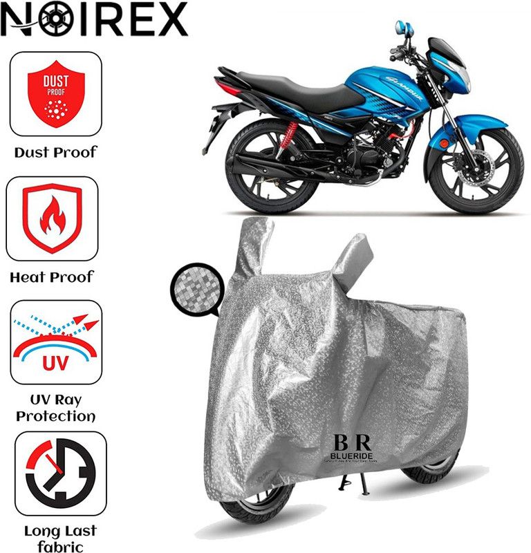 NOIREX Two Wheeler Cover for Hero  (Glamour, Black)