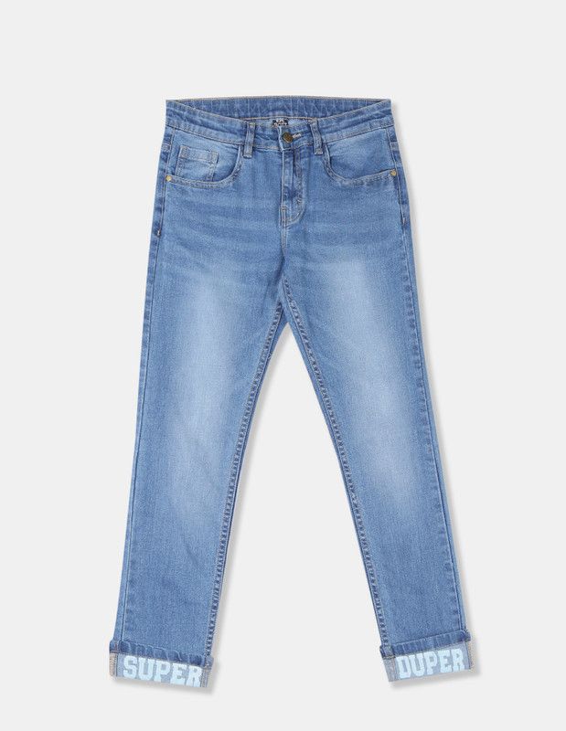 Boys Skinny Mid Rise Light Blue Jeans