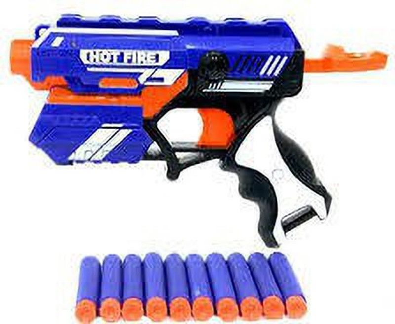 ArohiStore Blaze Storm Manual Soft Bullet PUBG Gun Toy with 10 Safe Foam Bullet for Kids ( Multicolor ) Guns & Darts Guns & Darts  (Multicolor)