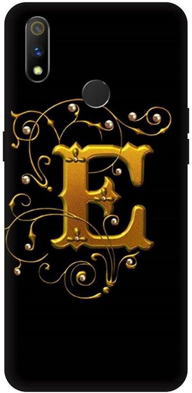 THE NARAYANA COLLECTIONS Back Cover for REALME 3 PRO- RMX1851-E,NAME,ALPHABET,GOLDEN,NAME  (Multicolor, Hard Case, Pack of: 1)