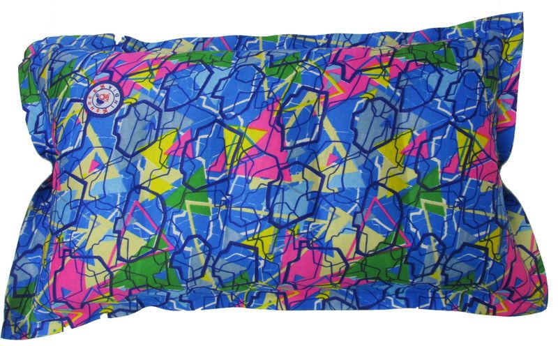 Shree India Rubber/Latex PRINTED Air Pillow Pack of 1  (Red, Blue)