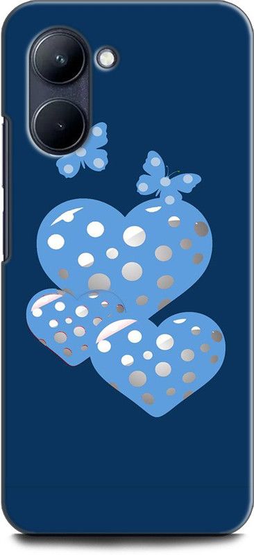 WallCraft Back Cover for Realme C33, RMX3624 BUTTERFLY, HEART, LOVE, BLUE  (Multicolor, Dual Protection, Pack of: 1)