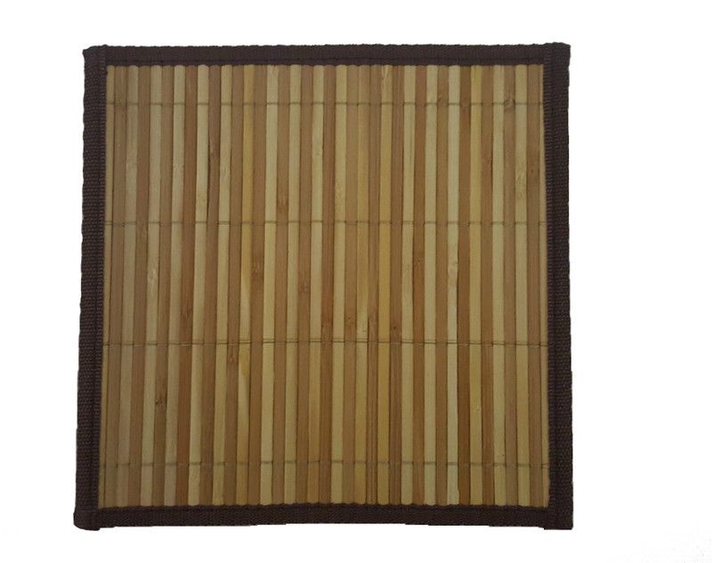 Bamboo Greens Square Bamboo Coaster Set  (Pack of 6)