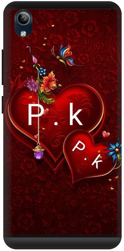 PHONE WALEY.COM Back Cover for VIVO Y91i , VIVO 1820 ,PK, P LOVES K,PK NAME, PK Love Printed  (Red, Hard Case, Pack of: 1)