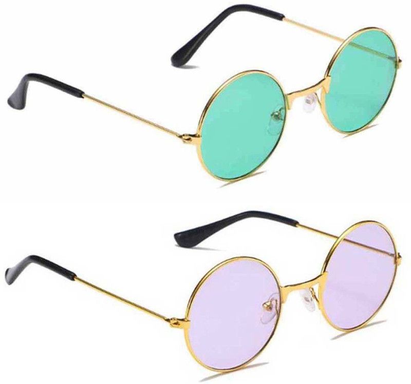 BROOF BROOF Round Sunglasses (For Men & Women, Green, Violet)