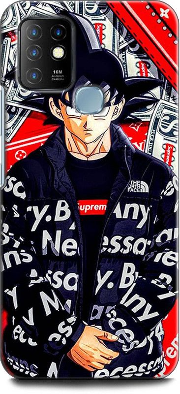 WallCraft Back Cover for Infinix Hot 10 SUPREME, SWAG, SPORT, GOKU, ANIME, VEGETA, NARUTO  (Multicolor, Dual Protection, Pack of: 1)