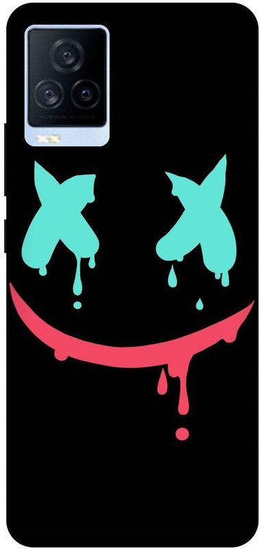 THE NARAYANA COLLECTIONS Back Cover for IQOO 7- V2049A-JOKER,SMILE,FACE,MASK,NEON  (Multicolor, Hard Case, Pack of: 1)