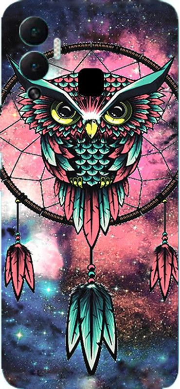 LAMHA Infinix HOT 12 Play Mobile Skin  (Ultra Super Pink Owl With High Matte Finish.)