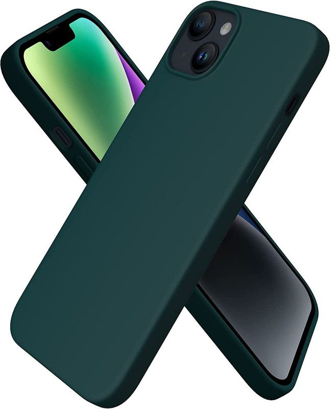 Vshop Back Cover for iPhone 14 Plus Case 6.7 Inch Case, Silicone Shockproof Slim Thin Phone Back Cover Case  (Green, Camera Bump Protector, Silicon, Pack of: 1)