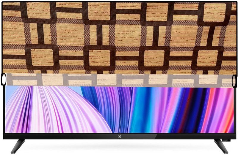 KVAR LED TV Cover  (Width: 125 cm, Yellow, Brown)