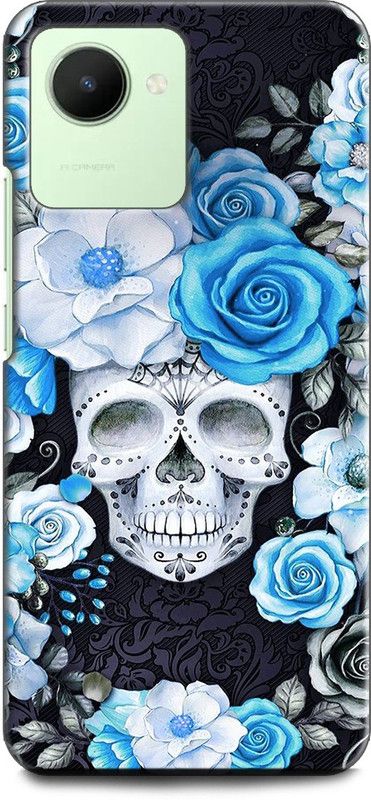 WallCraft Back Cover for Realme Narzo 50i Prime, RMX3506 SKULL, BLUE, ROSE, FLOWERS, SCARY, CARTOON, MONSTER  (Multicolor, Dual Protection, Pack of: 1)