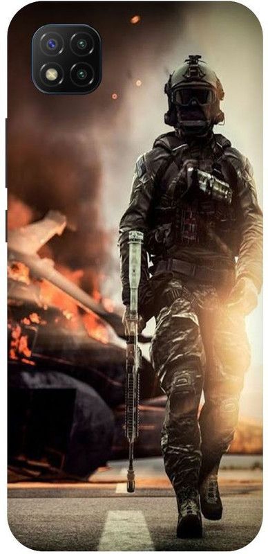 THE NARAYANA COLLECTIONS Back Cover for POCO C3-PUBG,FOGI,SOLDIER,AIR,FORCE  (Multicolor, Hard Case, Pack of: 1)