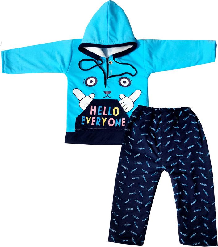 Shreesai Baby Boys & Baby Girls Pyjama  (Blue)