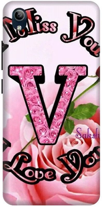 PHONE WALEY.COM Back Cover for VIVO Y90 , VIVO 1908 ,V letter,V name V word , Printed Back Cover  (Pink, Hard Case, Pack of: 1)