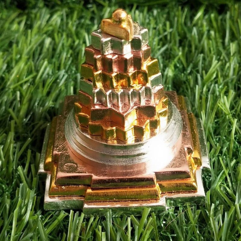 salvusappsolutions Metal Shree Meru Yantra for Vastu Remedies (Multicolor_2x2 inch) Decorative Showpiece - 5 cm  (Metal, Multicolor)