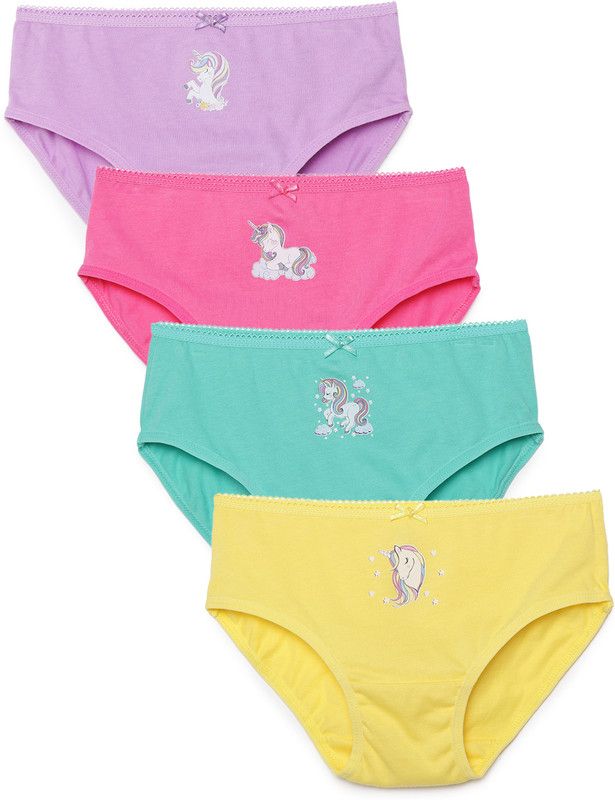 Panty For Girls  (Yellow, Pack of 4)