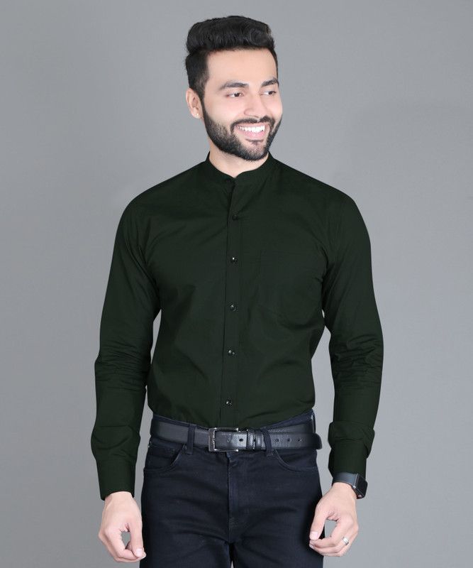 Men Solid Formal Dark Green Shirt