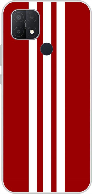 Dreamcase Back Cover for Oppo A15  (Red, White, Silicon, Pack of: 1)