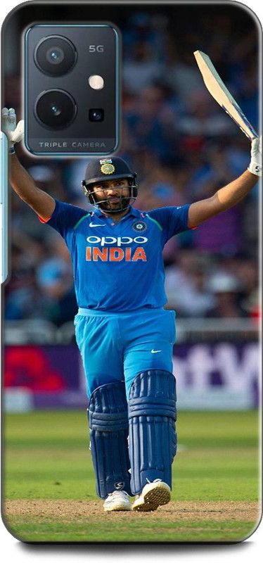 Wall Art Back Cover for Vivo Y75 (5G) ROHIT SHARMA, BCCI,CRICKETER, INDIAN KHILADI, IPL, MI, T20  (Multicolor, Dual Protection, Pack of: 1)