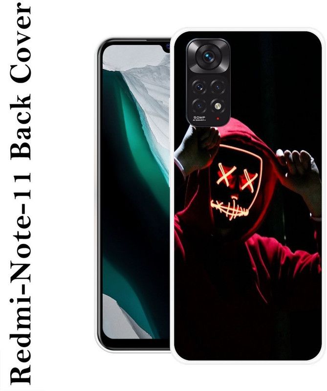 SIMAWAT Back Cover for Redmi Note 11  (Black, Red, Grip Case, Silicon, Pack of: 1)