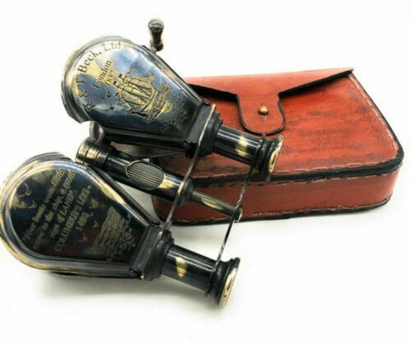 ALIB Antique Brass Binocular Maritime Vintage Gift Nautical Monocular Telescope gift Binoculars  (10 mm , Antique)