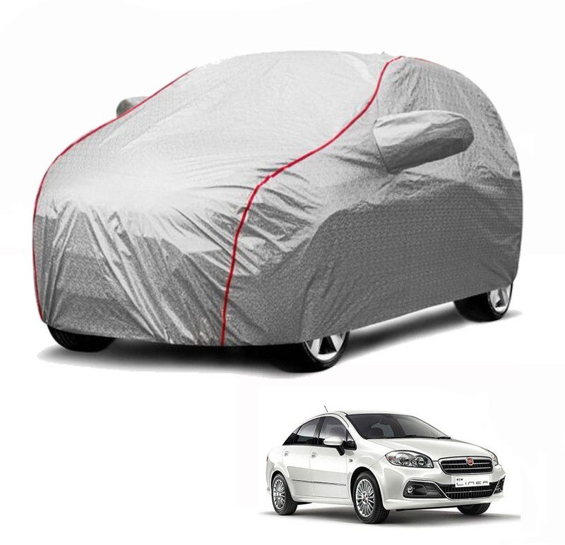 BLUERIDE Car Cover For Fiat Linea (With Mirror Pockets)  (Silver)