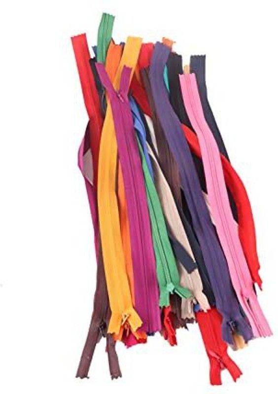 Hirday Invisible Zipper with Knit Tape (Multicolour, 18Inch) -Pack of 30 Multicolor Nylon Invisible Zipper