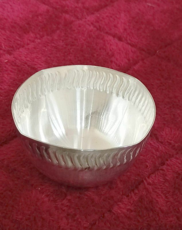 German Silver Square Bowl Pooja /Serving Bowls/Return Gift Size :3.5" Wt :85 g Stainless Steel  (Silver)
