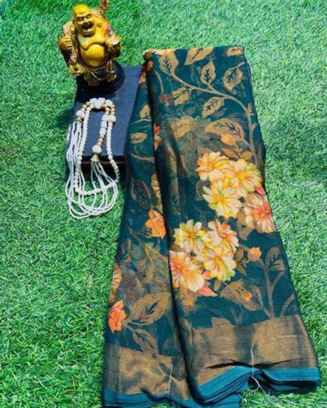 Fashion Brasso Saree  (Light Green)