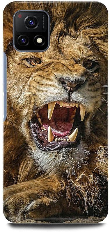 play fast Back Cover for Vivo Y72 5G, V2060 ANGRY, LION, SHER  (Brown, Hard Case)