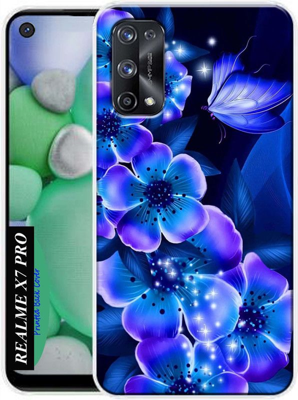 KENTAROELENE Back Cover for Realme X7 Pro  (Blue, Dual Protection, Silicon, Pack of: 1)