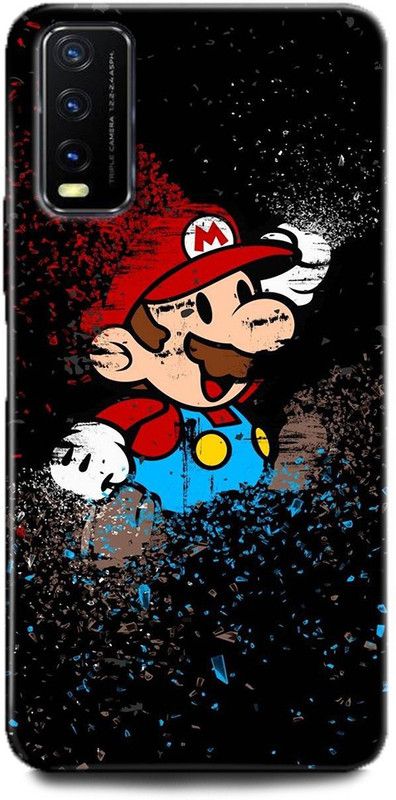 INDICRAFT Back Cover for Vivo Y12G, V2068 MARIO, CARTOON, COMIC, PAPER MARIO, NINTENDO  (Multicolor, Dual Protection, Pack of: 1)