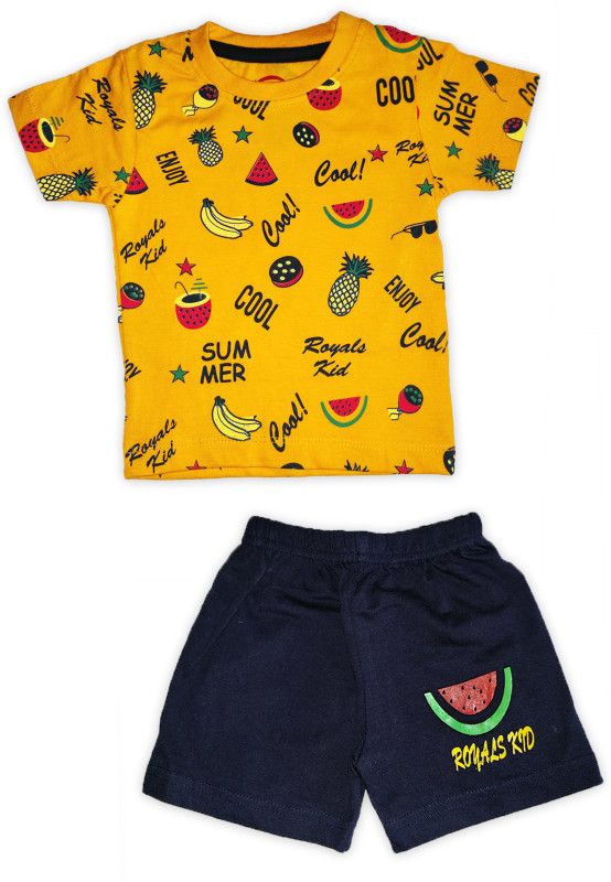 FEBVIBE Baby Boys & Baby Girls Casual Shorts  (Yellow)