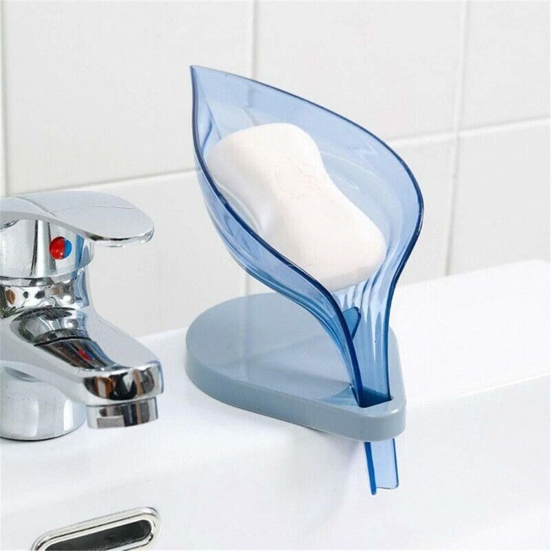 Varnee Leaf Shape Soap Box, Creative Soap Box Detachable for Easy Cleaning, Soap Dishes Holder for Bathroom/Kitchen with Drain, Keep Soap Dry and Clean  (Blue)